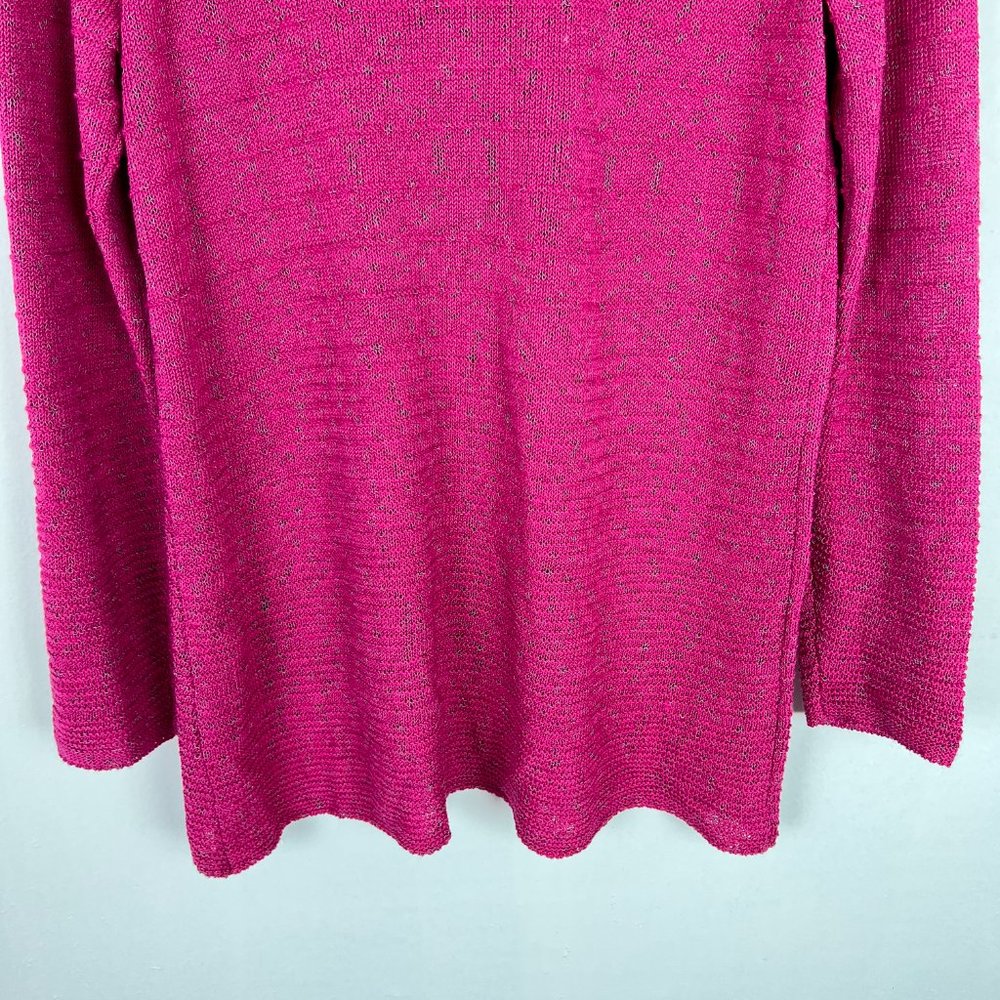 NWT NIC+ZOE Crossstitch Sweater Pink Lace Up Size Medium M NEW - Picture 13 of 13